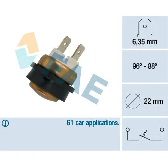 Interrupteur de température, ventilateur de radiateur FAE 36080