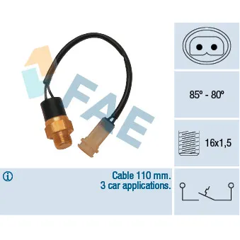 Interrupteur de température, ventilateur de radiateur FAE