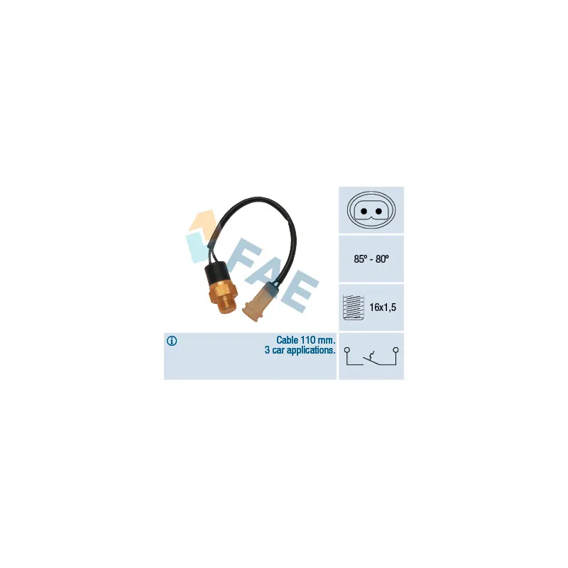 Interrupteur de température, ventilateur de radiateur FAE 36110