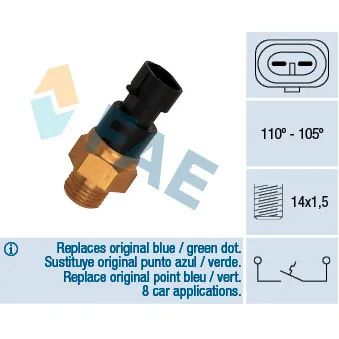 Interrupteur de température, ventilateur de radiateur FAE 36200