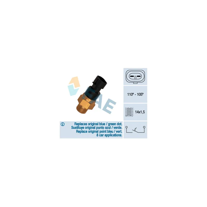 Interrupteur de température, ventilateur de radiateur FAE 36200