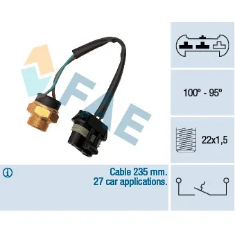 Interrupteur de température, ventilateur de radiateur FAE 36210