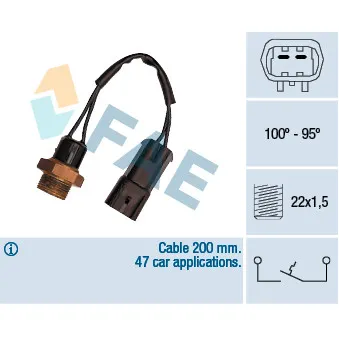 Interrupteur de température, ventilateur de radiateur FAE 36220