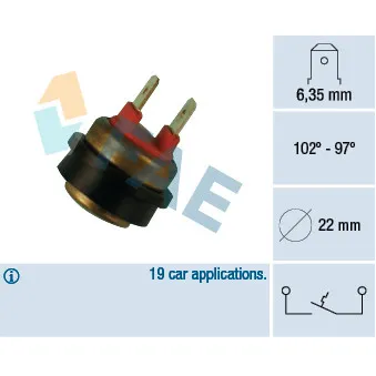 Interrupteur de température, ventilateur de radiateur FAE 36290