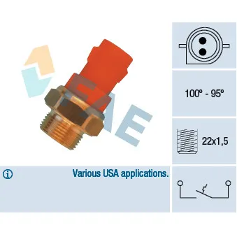 Interrupteur de température, ventilateur de radiateur FAE 36340