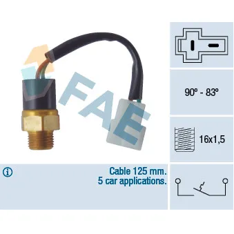 Interrupteur de température, ventilateur de radiateur FAE