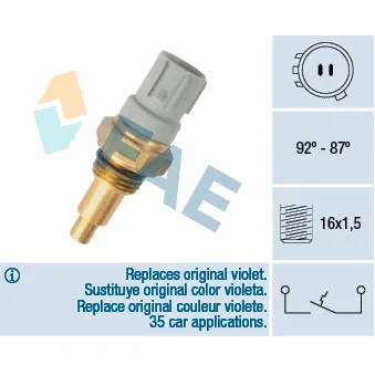 Interrupteur de température, ventilateur de radiateur FAE 36390