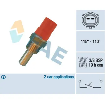 Interrupteur de température, ventilateur de radiateur FAE 36400