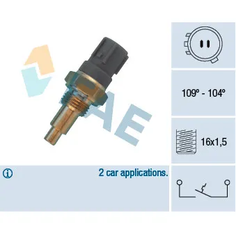 Interrupteur de température, ventilateur de radiateur FAE 36430