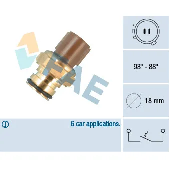 Interrupteur de température, ventilateur de radiateur FAE 36435