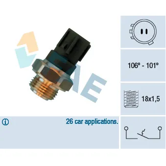 Interrupteur de température, ventilateur de radiateur FAE 36460