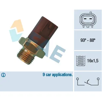 Interrupteur de température, ventilateur de radiateur FAE