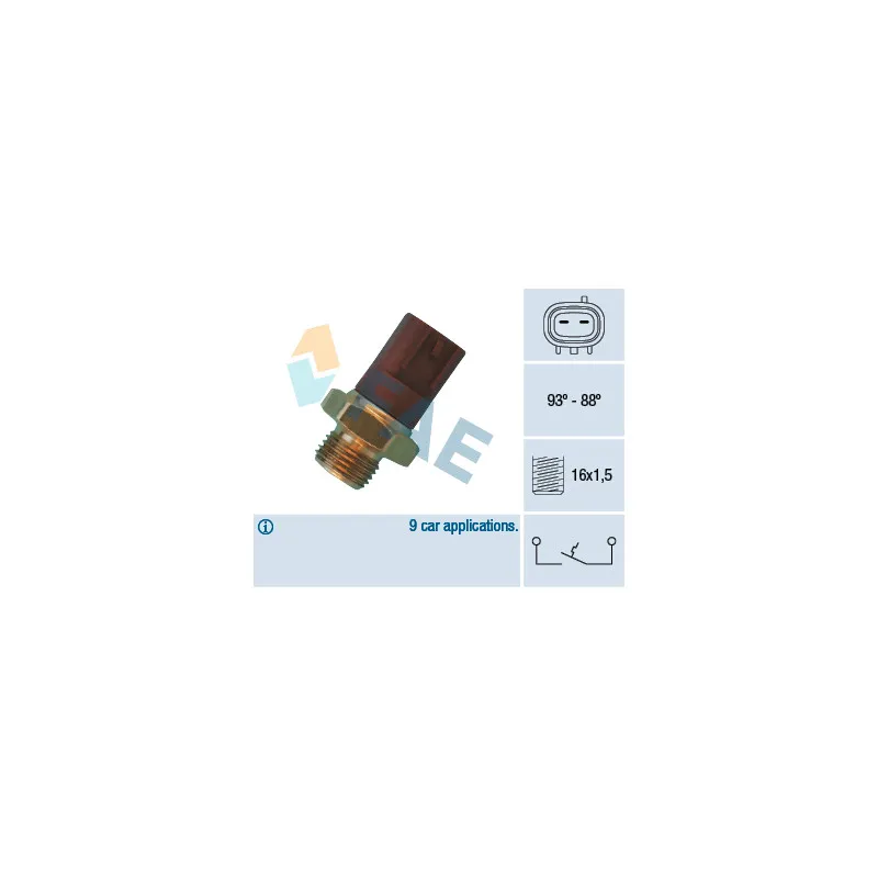 Interrupteur de température, ventilateur de radiateur FAE 36510