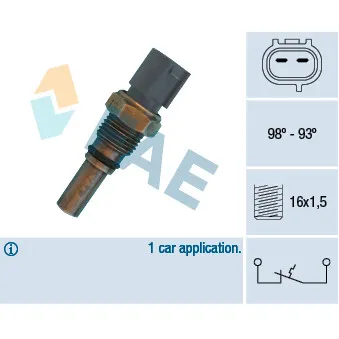 Interrupteur de température, ventilateur de radiateur FAE 36550