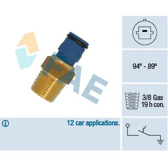 Interrupteur de température, ventilateur de radiateur FAE 36565