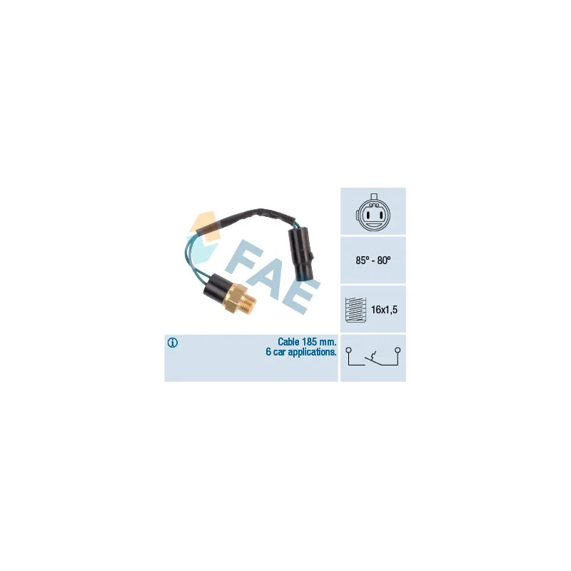 Interrupteur de température, ventilateur de radiateur FAE 36610
