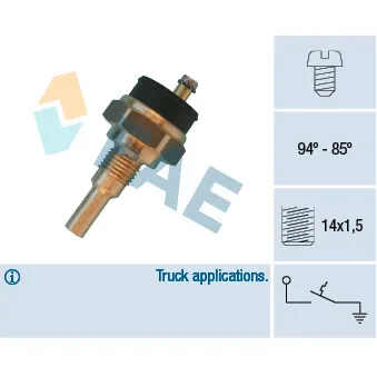 Interrupteur de température, ventilateur de radiateur FAE 36640