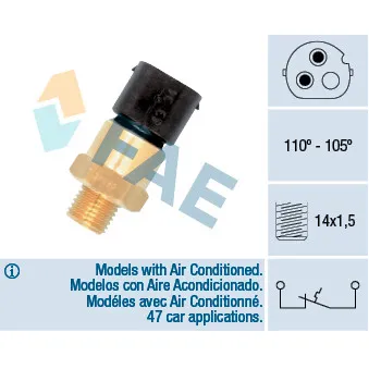Interrupteur de température, ventilateur de radiateur FAE 36690