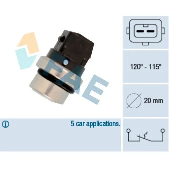 Interrupteur de température, ventilateur de radiateur FAE 36700