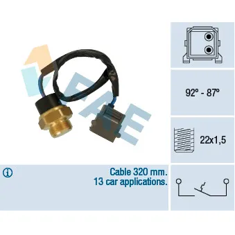 Interrupteur de température, ventilateur de radiateur FAE 36730