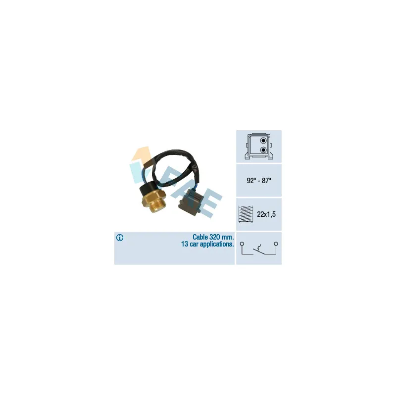 Interrupteur de température, ventilateur de radiateur FAE 36730