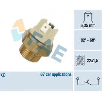Interrupteur de température, ventilateur de radiateur FAE 37050