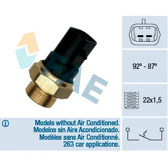 Interrupteur de température, ventilateur de radiateur FAE 37220