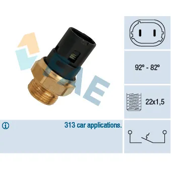 Interrupteur de température, ventilateur de radiateur FAE 37250