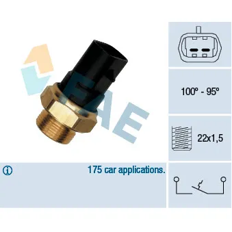Interrupteur de température, ventilateur de radiateur FAE 37280