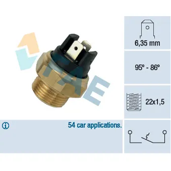 Interrupteur de température, ventilateur de radiateur FAE 37330