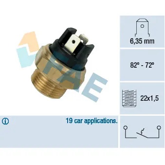 Interrupteur de température, ventilateur de radiateur FAE 37380
