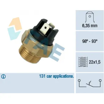 Interrupteur de température, ventilateur de radiateur FAE 37400