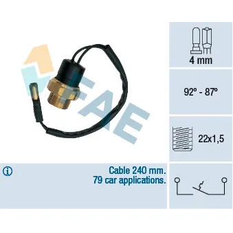 Interrupteur de température, ventilateur de radiateur FAE 37490
