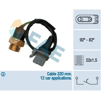 Interrupteur de température, ventilateur de radiateur FAE 37510