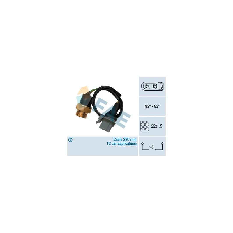 Interrupteur de température, ventilateur de radiateur FAE 37510