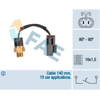 Interrupteur de température, ventilateur de radiateur FAE 37530