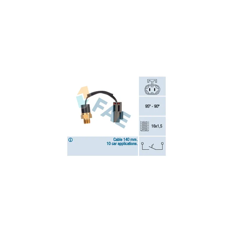 Interrupteur de température, ventilateur de radiateur FAE 37530