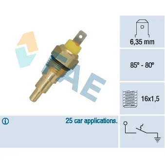 Interrupteur de température, ventilateur de radiateur FAE 37630