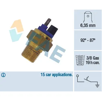 Interrupteur de température, ventilateur de radiateur FAE 37651