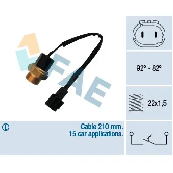 Interrupteur de température, ventilateur de radiateur FAE 37670