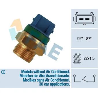 Interrupteur de température, ventilateur de radiateur FAE 37680