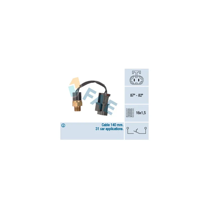 Interrupteur de température, ventilateur de radiateur FAE 37760