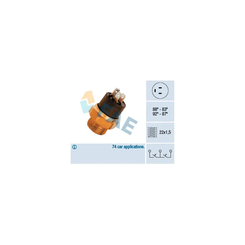 Interrupteur de température, ventilateur de radiateur FAE 37800