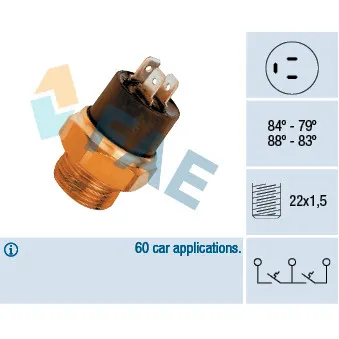 Interrupteur de température, ventilateur de radiateur FAE 37810