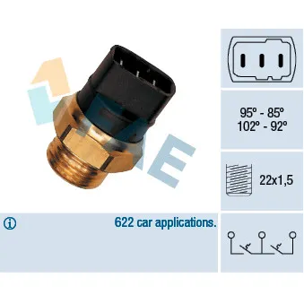 Interrupteur de température, ventilateur de radiateur FAE 37820