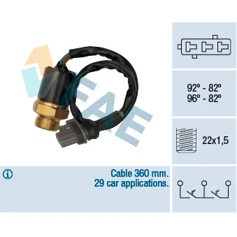 Interrupteur de température, ventilateur de radiateur FAE 37870