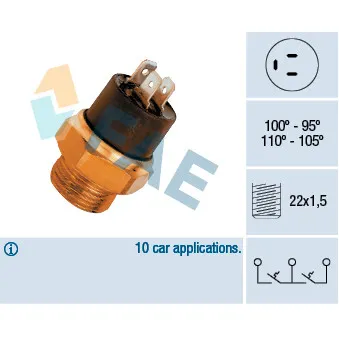 Interrupteur de température, ventilateur de radiateur FAE 37880