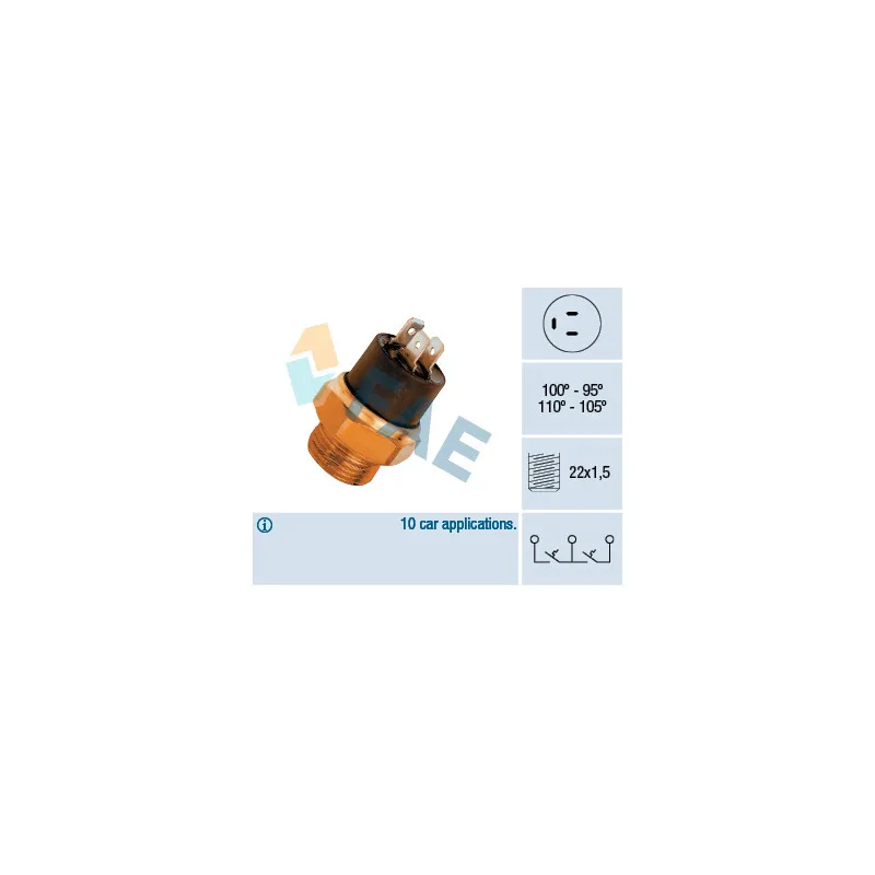 Interrupteur de température, ventilateur de radiateur FAE 37880