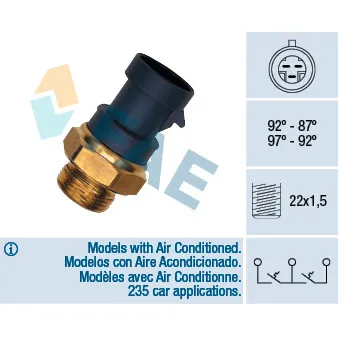Interrupteur de température, ventilateur de radiateur FAE 37910