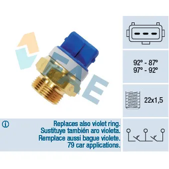 Interrupteur de température, ventilateur de radiateur FAE 37920